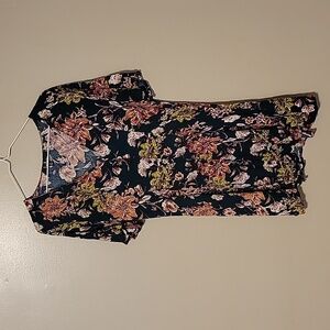 Lulus Floral Mini Shirt Dress Button Front Blue Pink Womens Size‎ Small